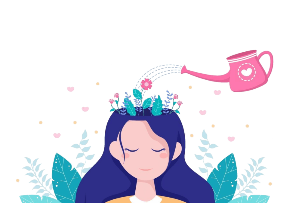 femme arrosé de fleurs